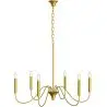 Buy Gold 6-Arm Pendant Lamp – Modern Chandelier Style in Metal - Aviana Gold 61742 - in the EU