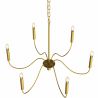 Buy Gold 6-Arm Pendant Lamp – Modern Chandelier Style in Metal - Aviana Gold 61742 home delivery