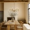 Buy Gold 6-Arm Pendant Lamp – Modern Chandelier Style in Metal - Aviana Gold 61742 with a guarantee
