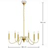 Buy Gold 6-Arm Pendant Lamp – Modern Chandelier Style in Metal - Aviana Gold 61742 - prices