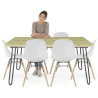Buy Set Table Hairpin (90x150 cm) + 6 Dining Chairs Nordic Lumi White 61752 at MyFaktory
