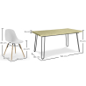Buy Set Table Hairpin (90x150 cm) + 6 Dining Chairs Nordic Lumi White 61752 home delivery