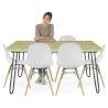 Buy Set Table Hairpin (90x150 cm) + 6 Dining Chairs Nordic Lumi White 61752 at MyFaktory