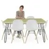 Buy Set Table Hairpin (90x150 cm) + 6 Dining Chairs Nordic Lumi White 61752 at MyFaktory