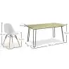 Buy Set Table Hairpin (90x150 cm) + 6 Dining Chairs Nordic Lumi White 61752 home delivery