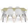 Buy Set Table Hairpin (90x150 cm) + 6 Dining Chairs Nordic Lumi White 61752 - in the EU