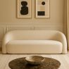 Buy Curved Sofa 2 m in White Bouclé Fabric – Modern and Elegant Design - Lordah White 61754 - prices