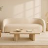 Buy Curved Sofa 2 m in White Bouclé Fabric – Modern and Elegant Design - Lordah White 61754 - prices