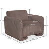 Buy Armchair Upholstered In Velvet Corduroy – Modern Design - Halember Taupe 61755 - prices