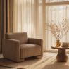 Buy Armchair Upholstered In Velvet Corduroy – Modern Design - Halember Taupe 61755 - in the EU
