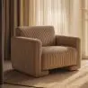 Buy Armchair Upholstered In Velvet Corduroy – Modern Design - Halember Taupe 61755 - in the EU
