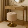 Buy Stool With Storage Upholstered In Chenille - Solrun Beige 61758 - in the EU