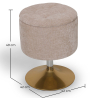 Buy Stool With Storage Upholstered In Chenille - Solrun Beige 61758 home delivery