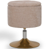 Buy Stool With Storage Upholstered In Chenille - Solrun Beige 61758 - in the EU