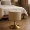 Buy Stool With Storage Upholstered In Chenille - Solrun Beige 61758 with a guarantee