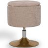 Buy Stool With Storage Upholstered In Chenille - Solrun Beige 61758 - in the EU