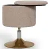 Buy Stool With Storage Upholstered In Chenille - Solrun Beige 61758 home delivery