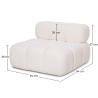 Buy Armchair Upholstered In Bouclé Fabric - Compatible With Modular Sofa - Bathy  White 61763 - prices