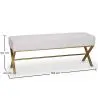 Buy Bench Upholstered In Velvet Fabric With Golden Metal Frame - Nivren White 61764 - prices