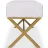 Buy Bench Upholstered In Velvet Fabric With Golden Metal Frame - Nivren White 61764 home delivery
