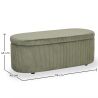 Buy Bench With Internal Storage Upholstered In Velvet Corduroy Fabric - Auren Olive 61765 - prices