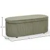 Buy Bench With Internal Storage Upholstered In Velvet Corduroy Fabric - Auren Olive 61765 at MyFaktory