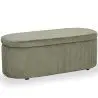 Buy Bench With Internal Storage Upholstered In Velvet Corduroy Fabric - Auren Olive 61765 home delivery