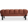 Buy Chesterfield Style Bench Upholstered In Velvet With Iron Legs - Carella Chocolate 61771 - in the EU