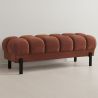 Buy Chesterfield Style Bench Upholstered In Velvet With Iron Legs - Carella Chocolate 61771 in the Europe