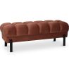 Buy Chesterfield Style Bench Upholstered In Velvet With Iron Legs - Carella Ivory 61771 - prices