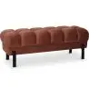 Buy Chesterfield Style Bench Upholstered In Velvet With Iron Legs - Carella Chocolate 61771 with a guarantee