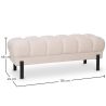 Buy Chesterfield Style Bench Upholstered In Velvet With Iron Legs - Carella Ivory 61771 home delivery