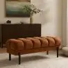 Buy Chesterfield Style Bench Upholstered In Velvet With Iron Legs - Carella Chocolate 61771 at MyFaktory