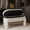 Buy Bench With Storage Upholstered In Off-White Bouclé Fabric – Modern Seat For Living Room And Bedroom - Kylna White 61772 in the Europe