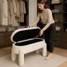 Buy Bench With Storage Upholstered In Off-White Bouclé Fabric – Modern Seat For Living Room And Bedroom - Kylna White 61772 - prices
