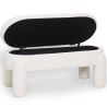 Buy Bench With Storage Upholstered In Off-White Bouclé Fabric – Modern Seat For Living Room And Bedroom - Kylna White 61772 in the Europe