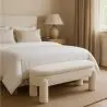 Buy Bench With Storage Upholstered In Off-White Bouclé Fabric – Modern Seat For Living Room And Bedroom - Kylna White 61772 home delivery