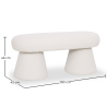 Buy Modern Style Bench Upholstered In Bouclé Fabric - Nuvora White 61774 home delivery