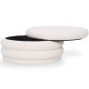Buy Modern Ottoman With Storage Upholstered In Bouclé Fabric Multifunctional As Coffee Table - Orelia White 61775 home delivery