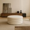 Buy Modern Ottoman With Storage Upholstered In Bouclé Fabric Multifunctional As Coffee Table - Orelia White 61775 with a guarantee
