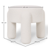 Buy Stool Upholstered In Off-White Bouclé Fabric – Modern Seat For Living Room And Bedroom - Doreta White 61777 in the Europe