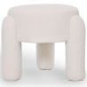 Buy Stool Upholstered In Off-White Bouclé Fabric – Modern Seat For Living Room And Bedroom - Doreta White 61777 - in the EU