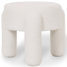 Buy Stool Upholstered In Off-White Bouclé Fabric – Modern Seat For Living Room And Bedroom - Doreta White 61777 at MyFaktory
