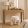 Buy Stool Upholstered In Off-White Bouclé Fabric – Modern Seat For Living Room And Bedroom - Doreta White 61777 home delivery