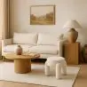 Buy Stool Upholstered In Off-White Bouclé Fabric – Modern Seat For Living Room And Bedroom - Doreta White 61777 - prices