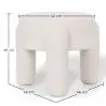 Buy Stool Upholstered In Off-White Bouclé Fabric – Modern Seat For Living Room And Bedroom - Doreta White 61777 home delivery