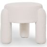 Buy Stool Upholstered In Off-White Bouclé Fabric – Modern Seat For Living Room And Bedroom - Doreta White 61777 - in the EU