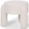 Buy Stool Upholstered In Off-White Bouclé Fabric – Modern Seat For Living Room And Bedroom - Doreta White 61777 with a guarantee