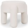 Buy Stool Upholstered In Off-White Bouclé Fabric – Modern Seat For Living Room And Bedroom - Doreta White 61777 in the Europe