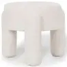 Buy Stool Upholstered In Off-White Bouclé Fabric – Modern Seat For Living Room And Bedroom - Doreta White 61777 home delivery